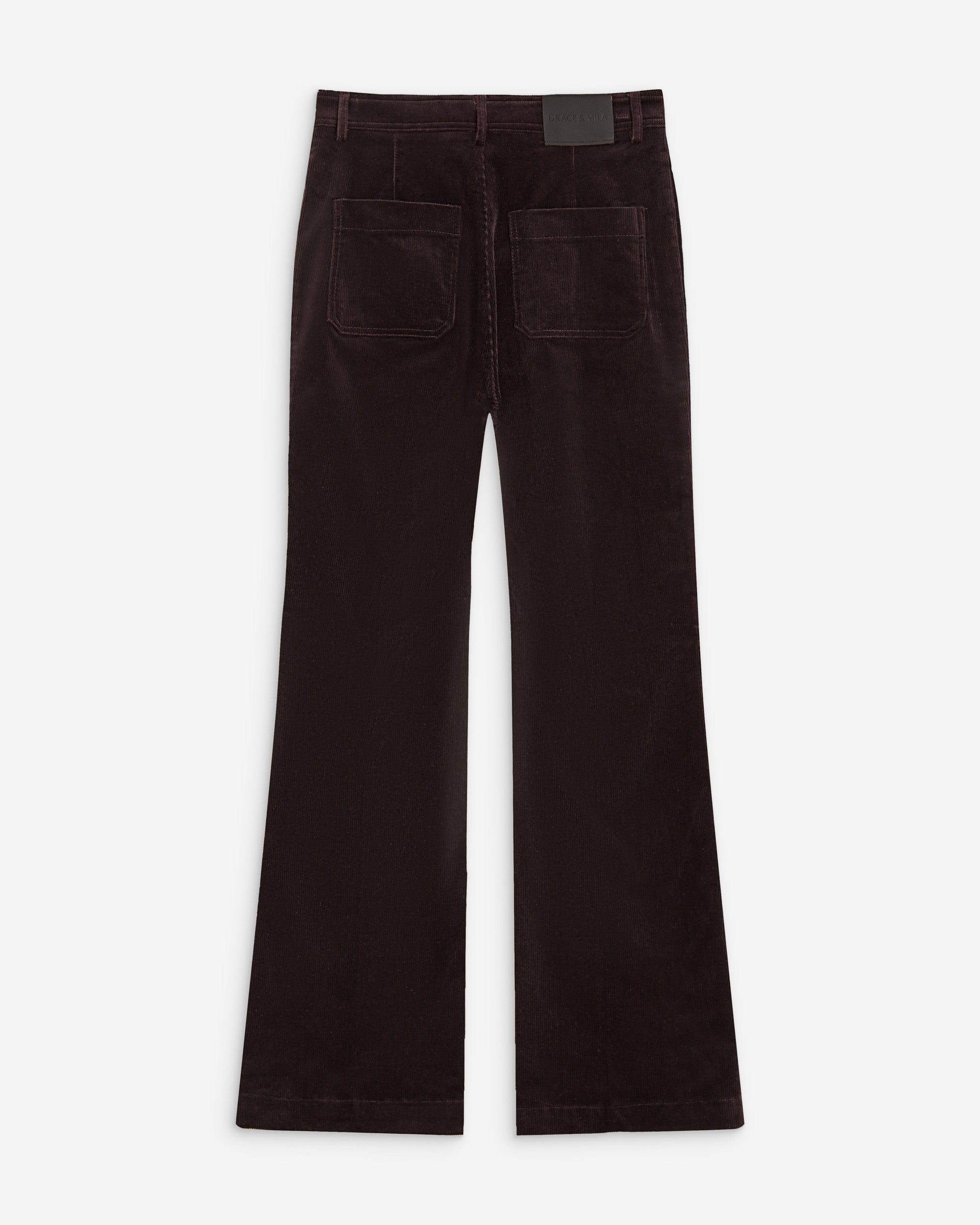 Pantalon droit velours côtelé aubergine Alban