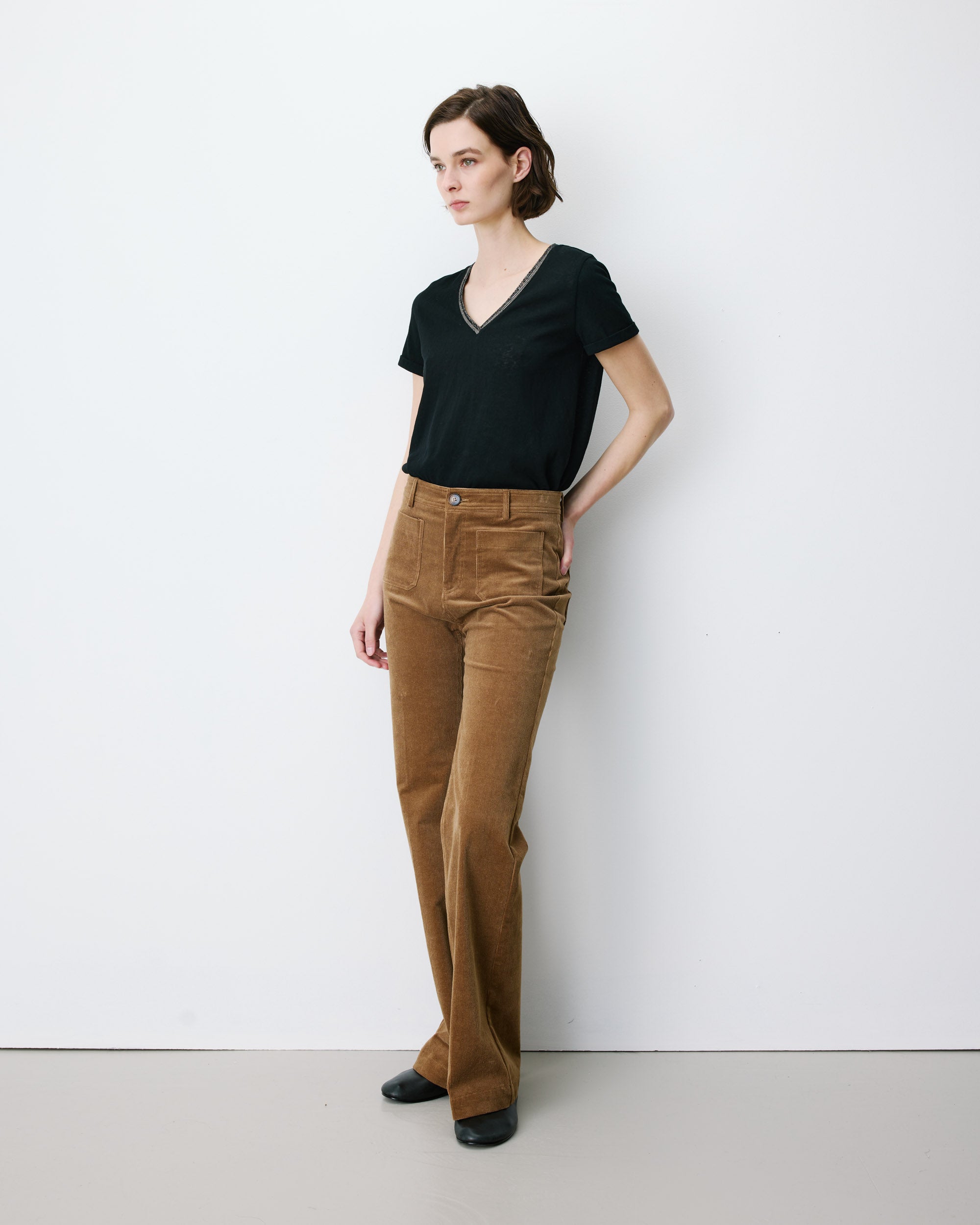 Pantalón recto de pana coffee Alban