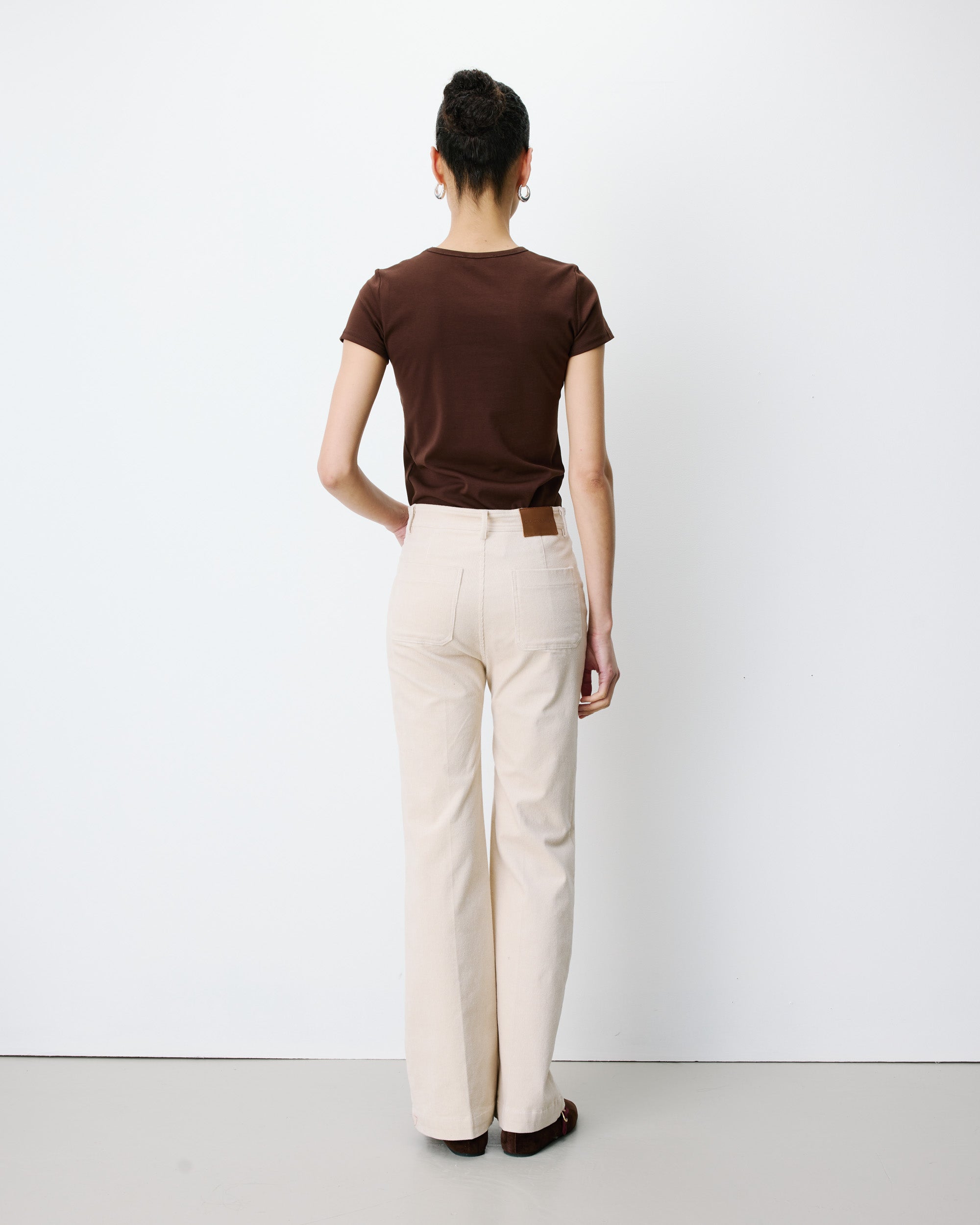 Pantalón recto de pana ecru Alban