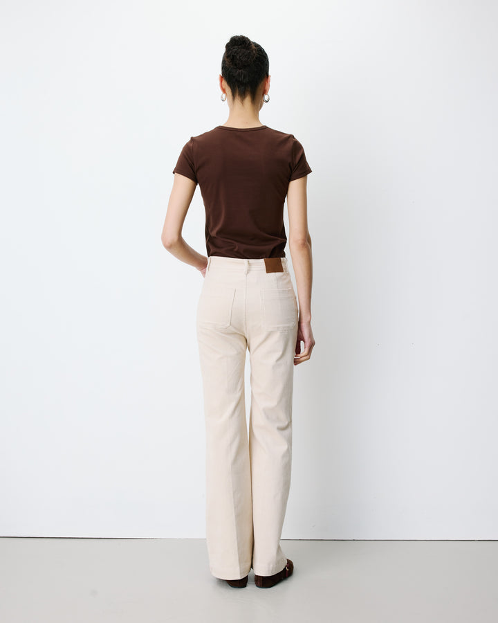 Pantalón recto de pana ecru Alban