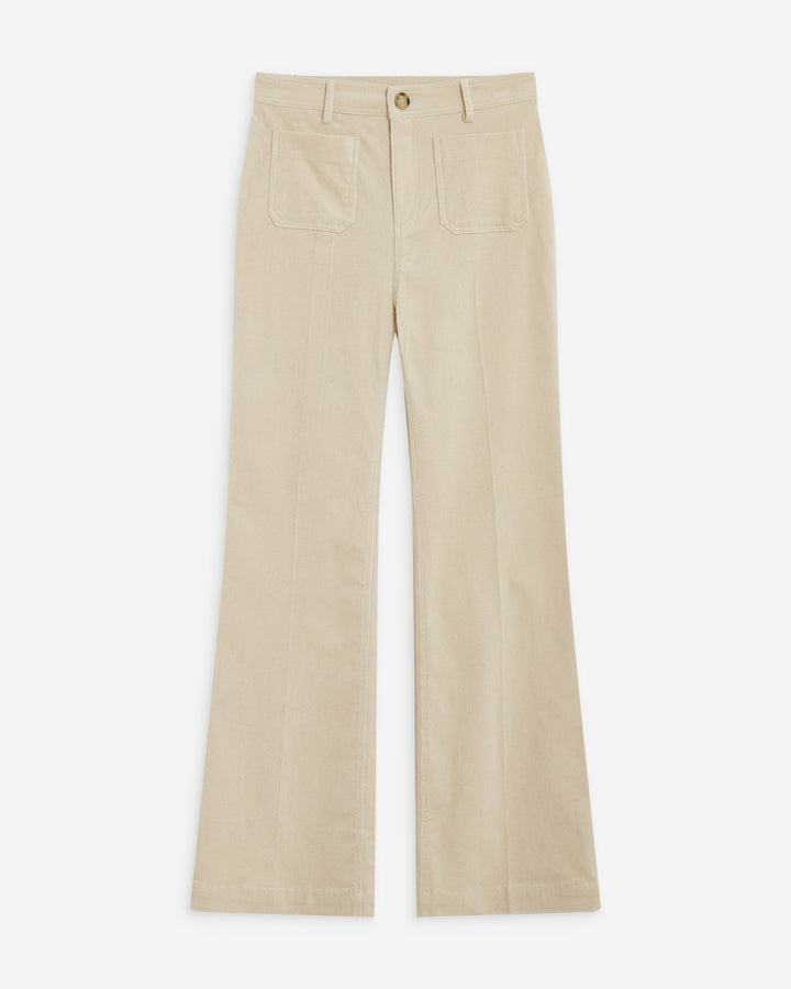 Pantalón recto de pana ecru Alban