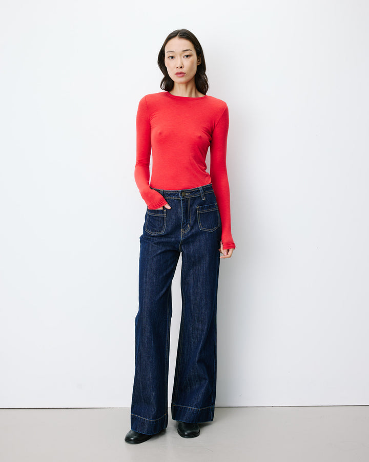 High-rise straight jeans darkblue Jacob