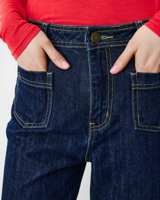 High-rise straight jeans darkblue Jacob