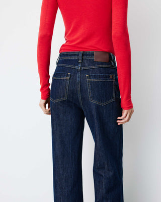 High-rise straight jeans darkblue Jacob