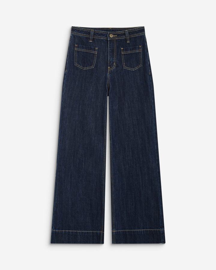 High-rise straight jeans darkblue Jacob