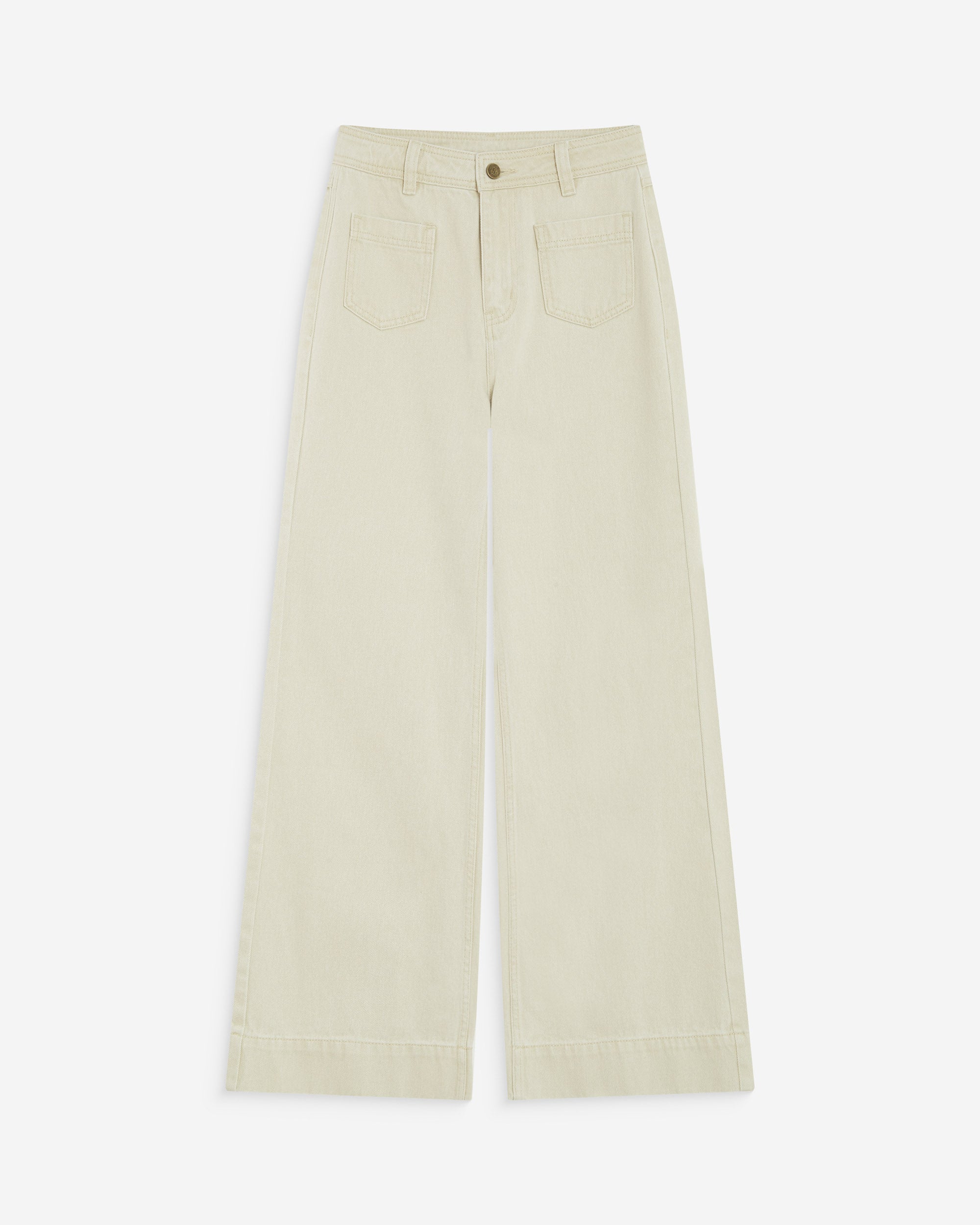 Jean droit taille haute poches plaquées sable Jacob