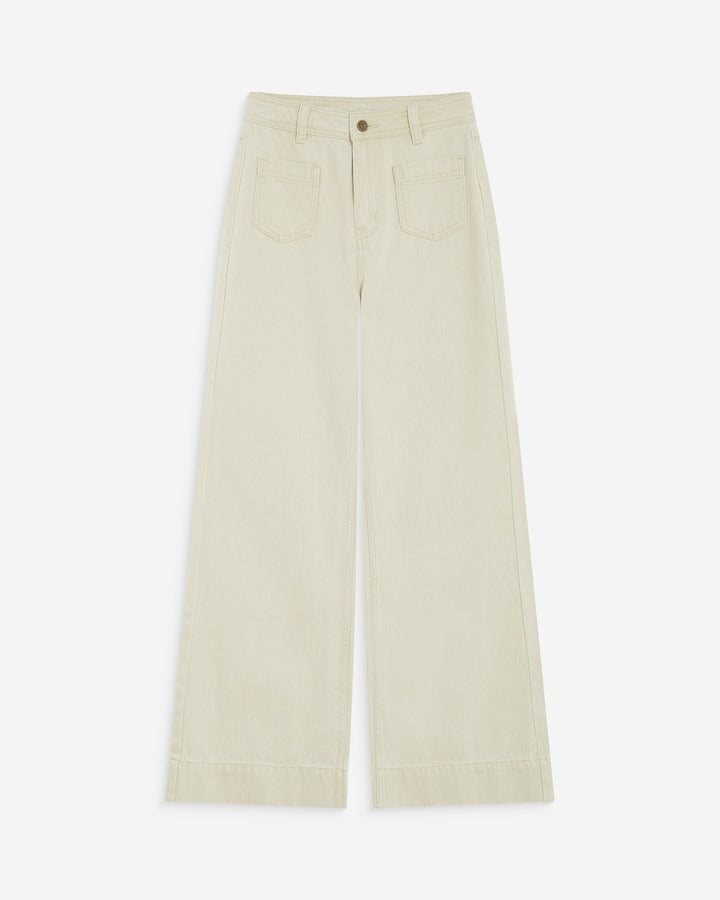 Jean droit taille haute poches plaquées sable Jacob
