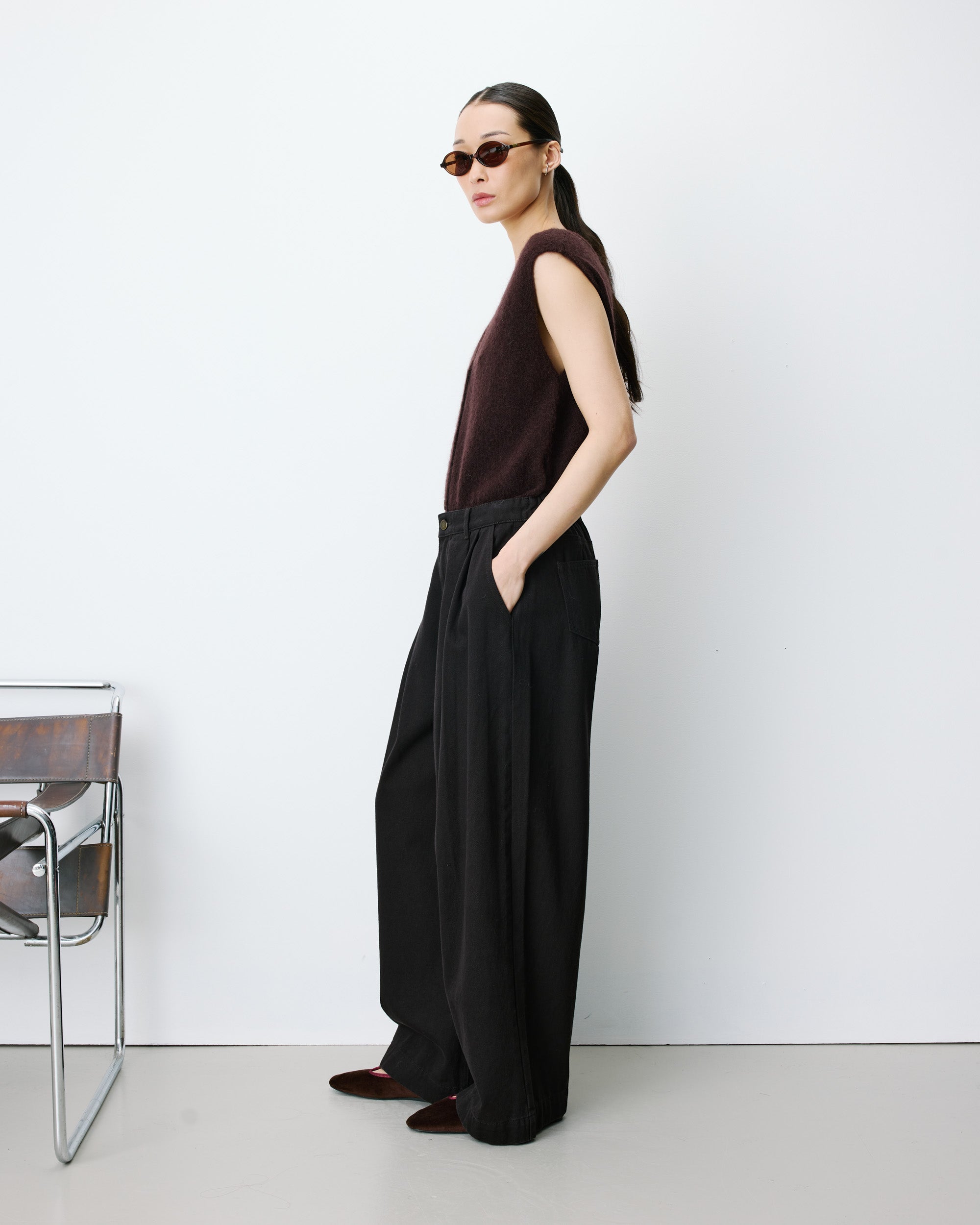 Baggy mid-rise jeans chocolat John