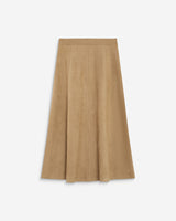 Flared maxi suede-effect skirt coffee Ariana