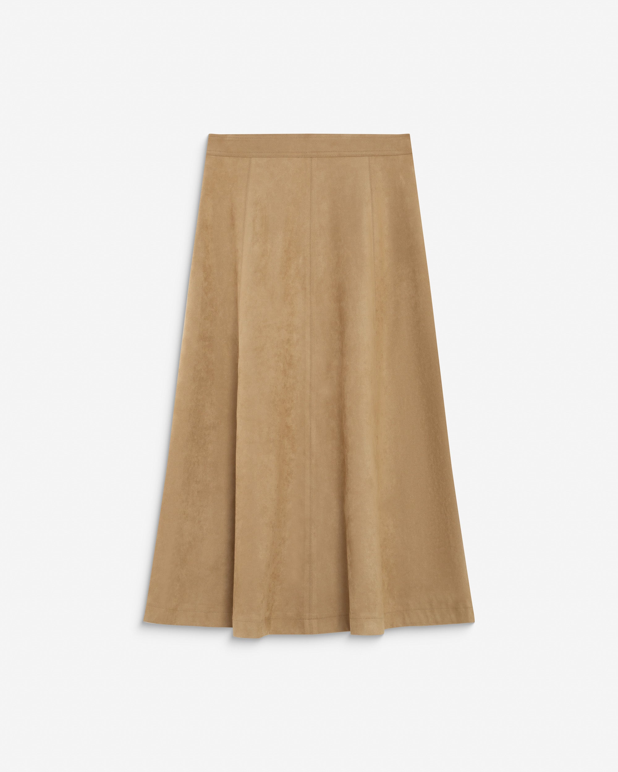 Flared maxi suede-effect skirt coffee Ariana