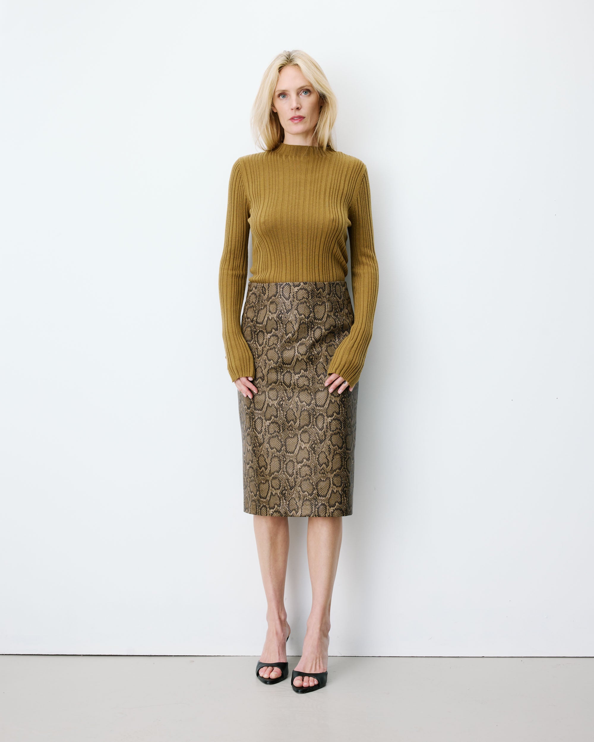 Falda lápiz de polipiel python Acacia