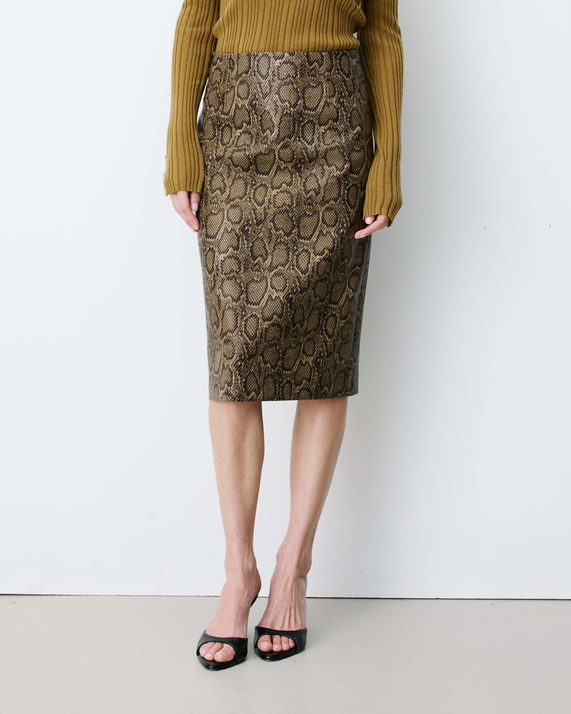 Falda lápiz de polipiel python Acacia