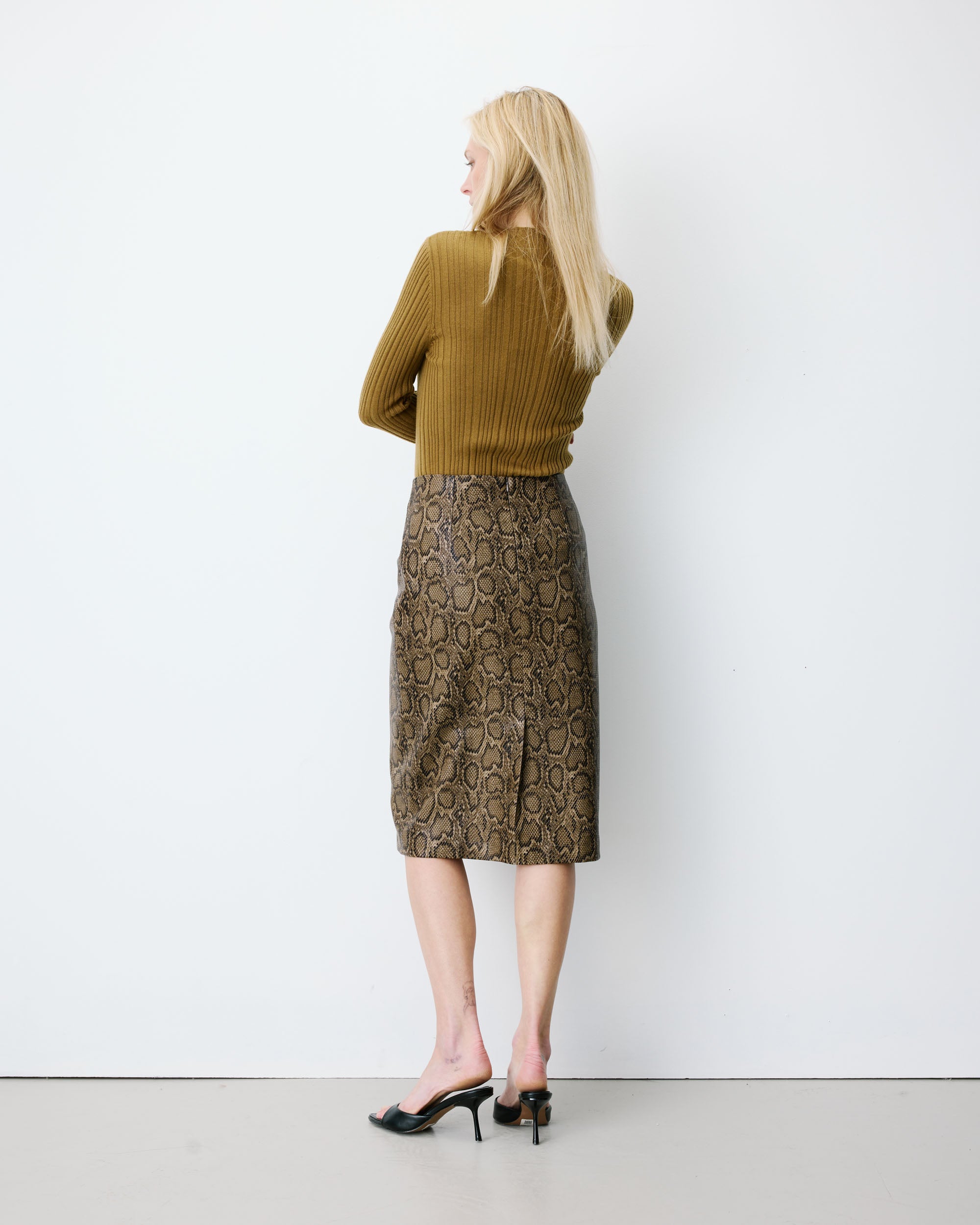 Falda lápiz de polipiel python Acacia