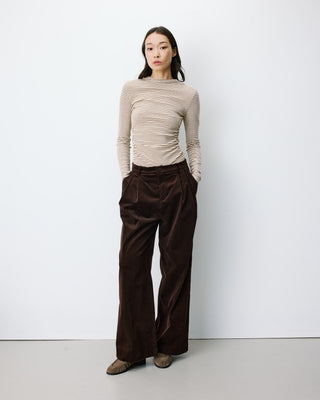 Wide-leg corduroy pants chocolat Abriel