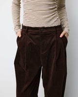 Wide-leg corduroy pants chocolat Abriel