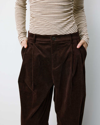 Wide-leg corduroy pants chocolat Abriel