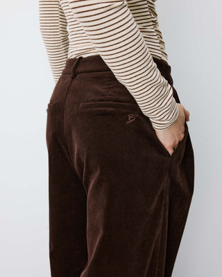 Wide-leg corduroy pants chocolat Abriel