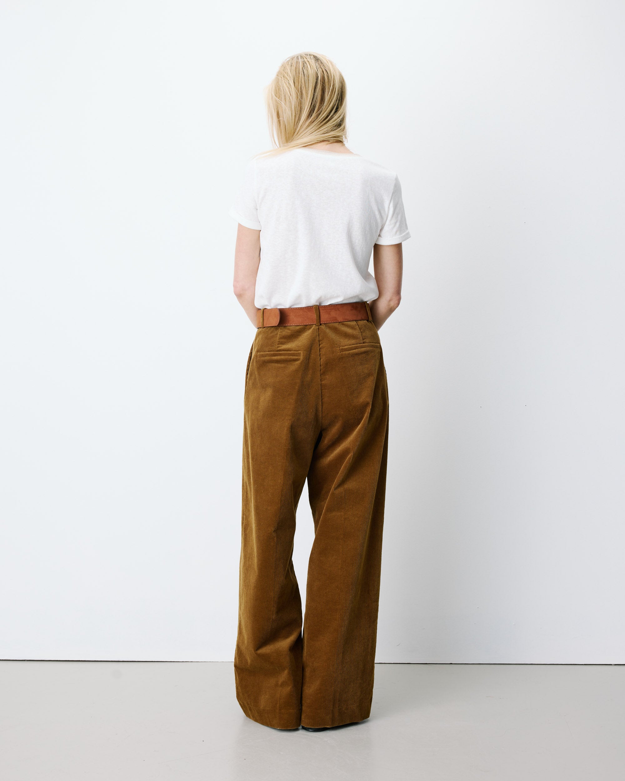 Pantalón de pana de pierna ancha coffee Abriel