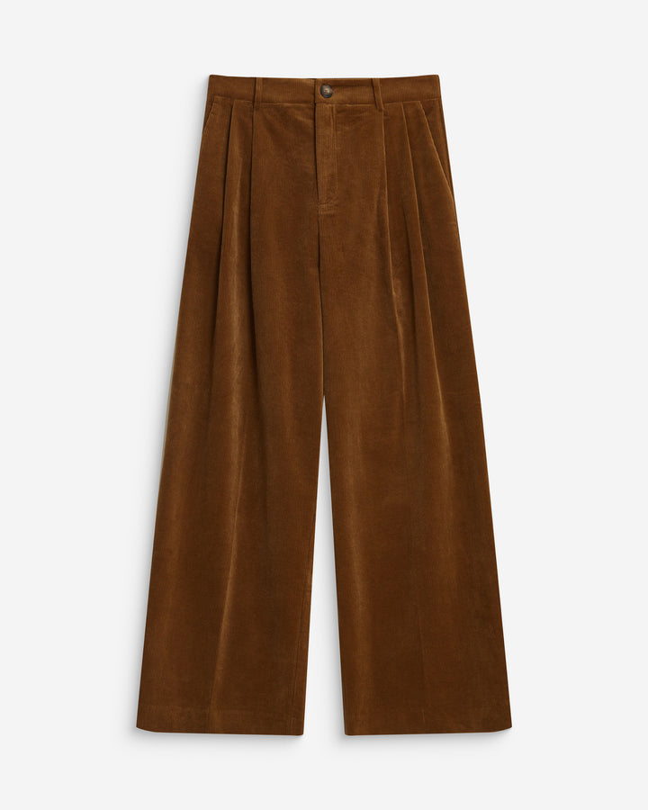 Pantalón de pana de pierna ancha coffee Abriel