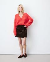 Corduroy wrap mini skirt chocolat Adele