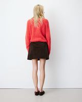 Corduroy wrap mini skirt chocolat Adele