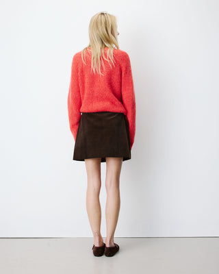 Corduroy wrap mini skirt chocolat Adele