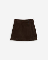 Corduroy wrap mini skirt chocolat Adele