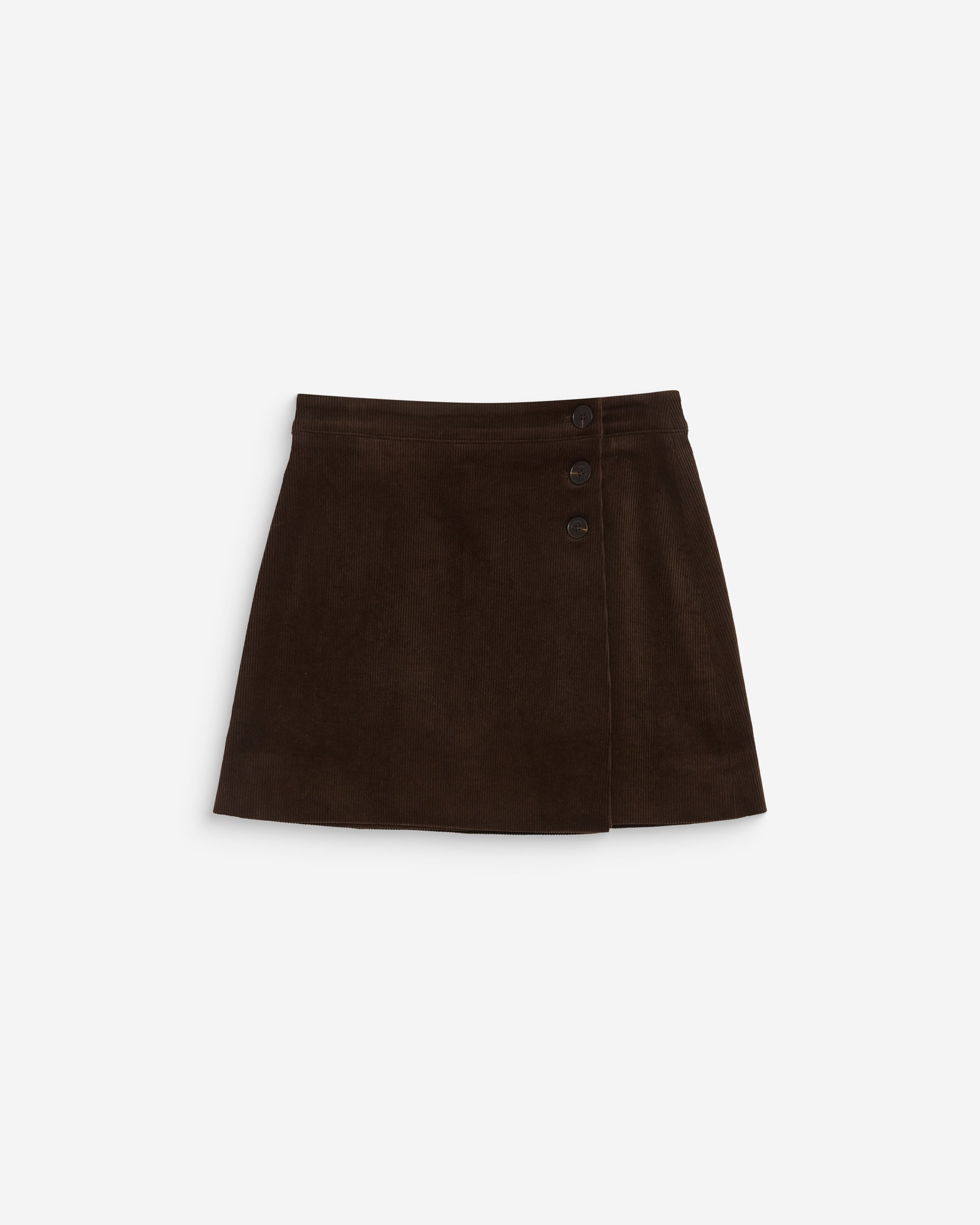 Corduroy wrap mini skirt chocolat Adele