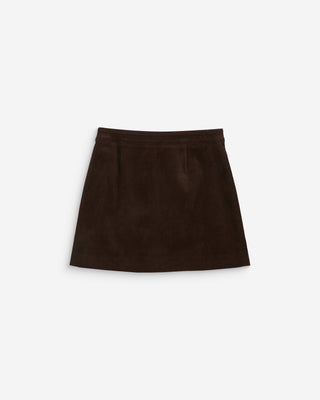Corduroy wrap mini skirt chocolat Adele