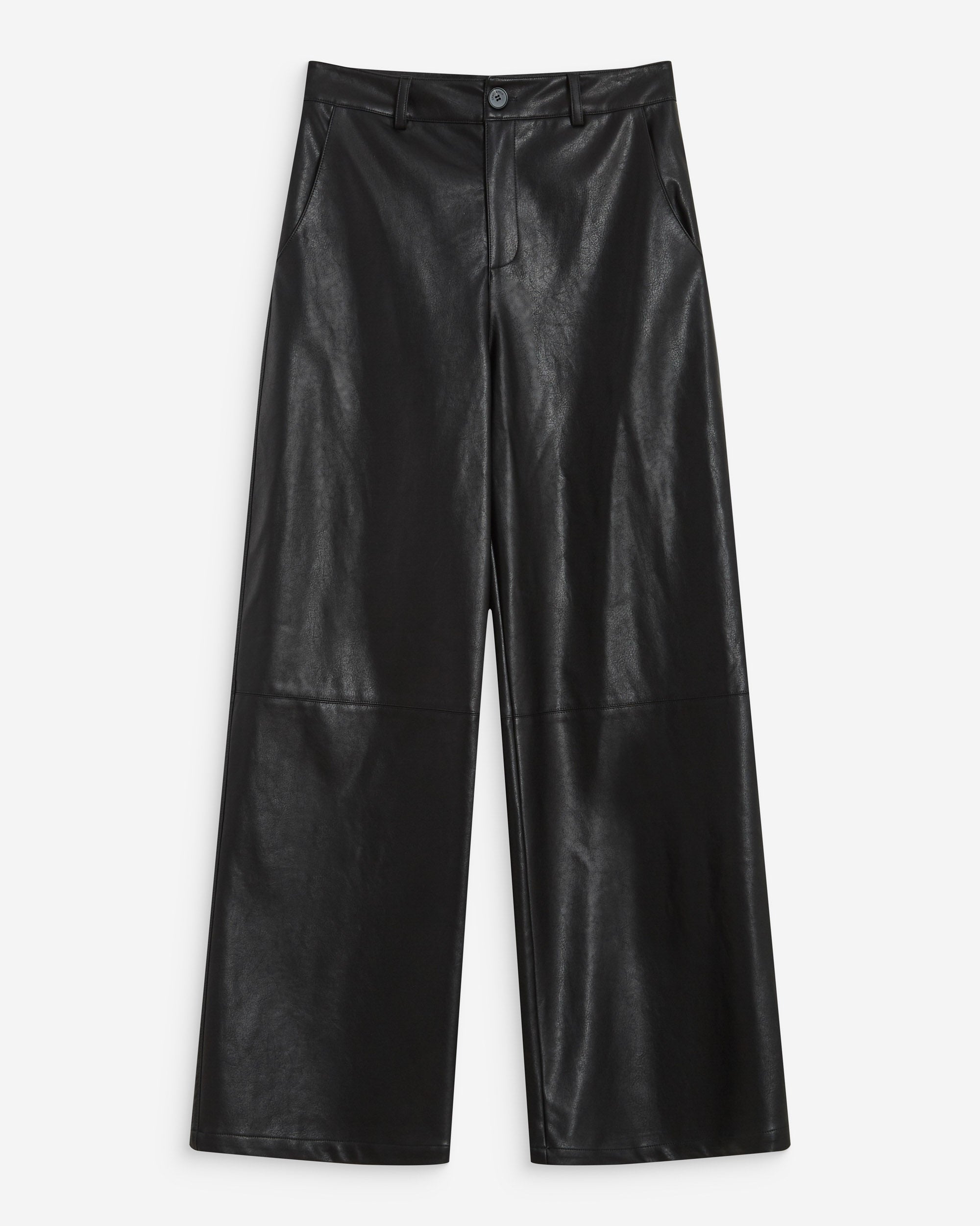 Pantalon barrel similicuir noir Alfie