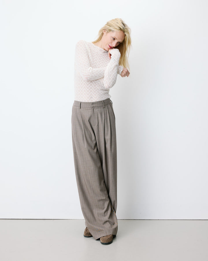 Pantalón de pernera ancha rayure Ardoise