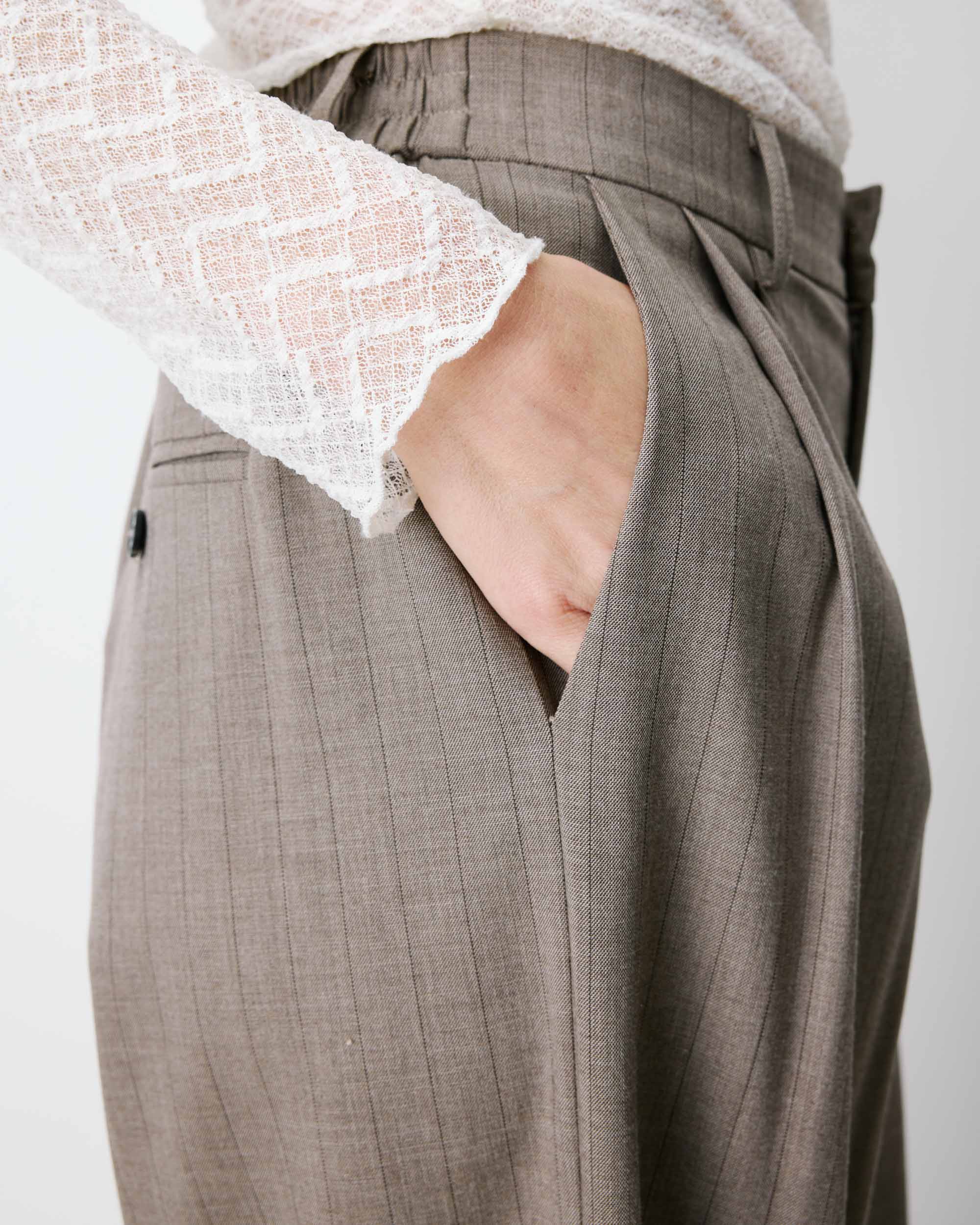 Pantalón de pernera ancha rayure Ardoise