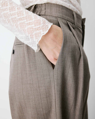 Pantalón de pernera ancha rayure Ardoise