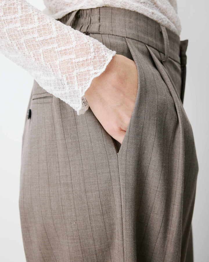 Pantalón de pernera ancha rayure Ardoise