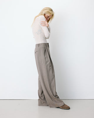 Pantalón de pernera ancha rayure Ardoise