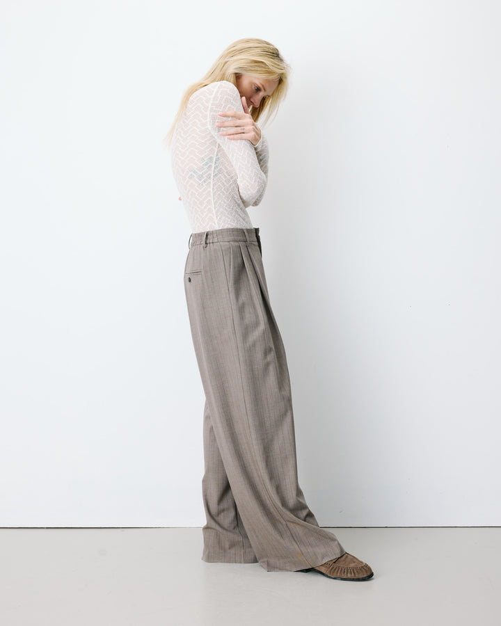 Pantalón de pernera ancha rayure Ardoise