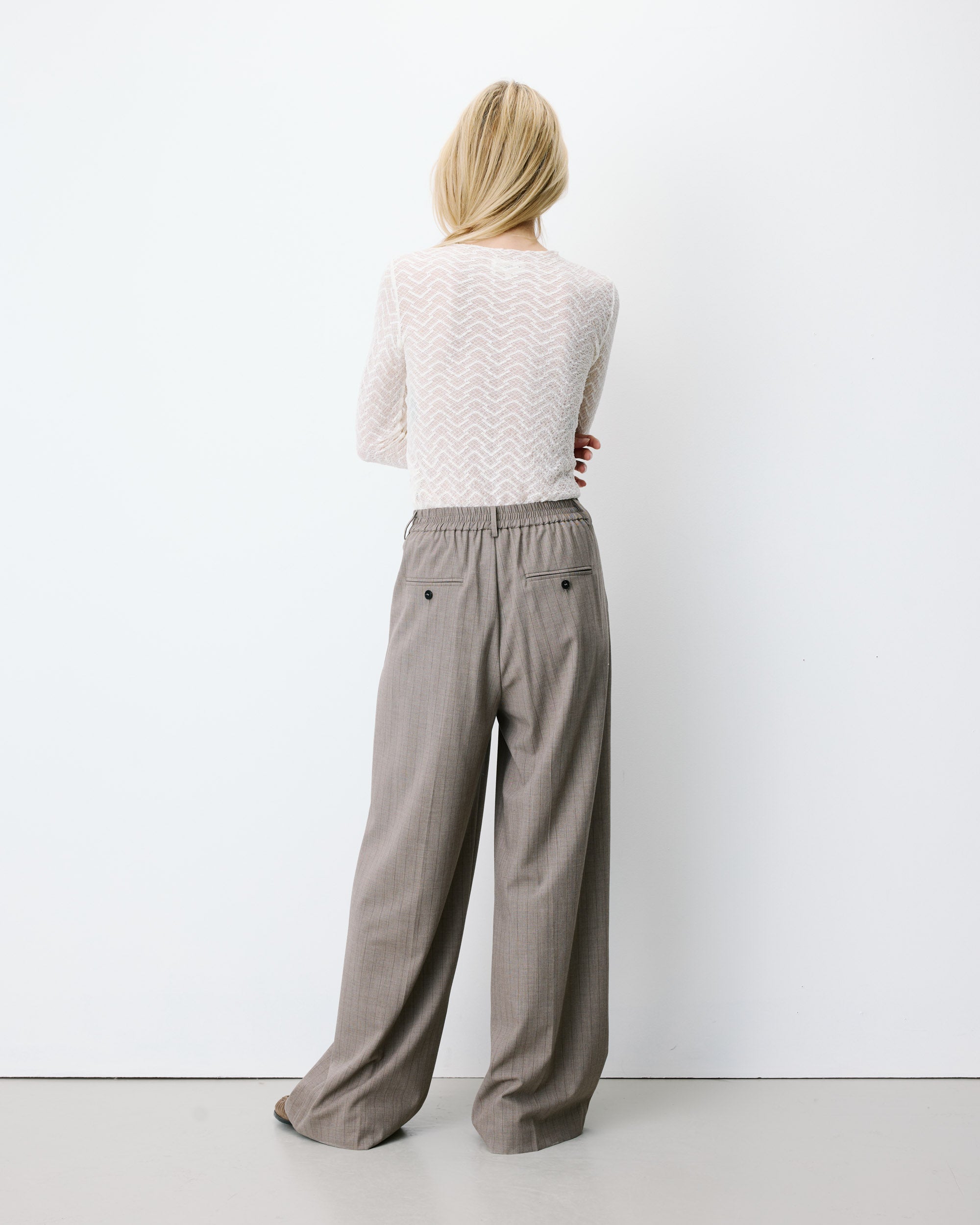 Pantalón de pernera ancha rayure Ardoise