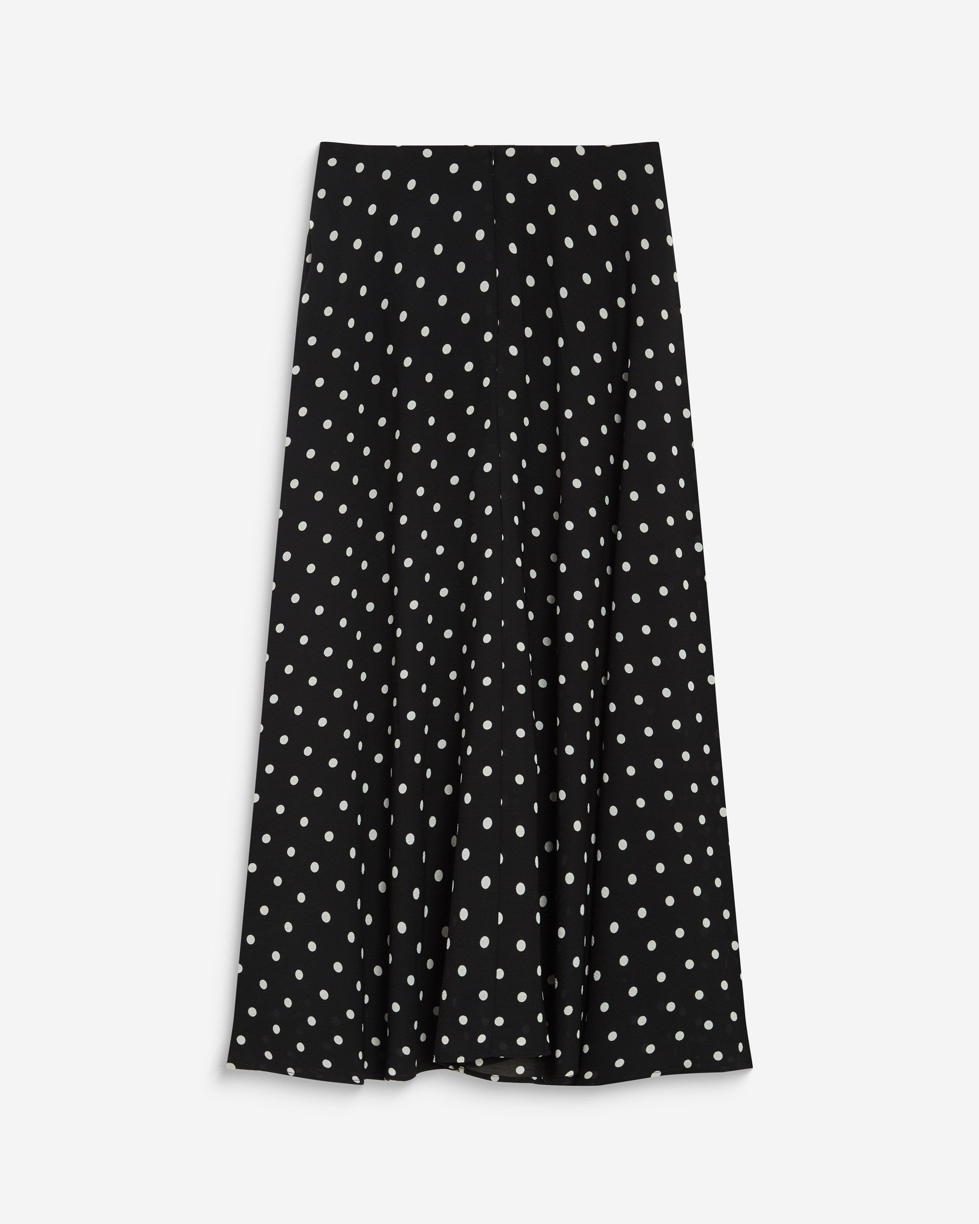 Jupe longue trapèze taille haute pois Analia