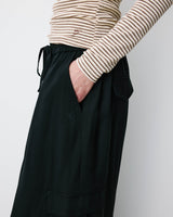 Pantalon cargo oversize taille haute noir Anvar