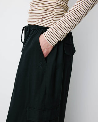 Pantalon cargo oversize taille haute noir Anvar