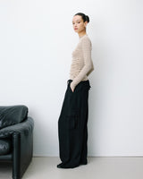 Pantalon cargo oversize taille haute noir Anvar