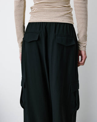 Pantalon cargo oversize taille haute noir Anvar