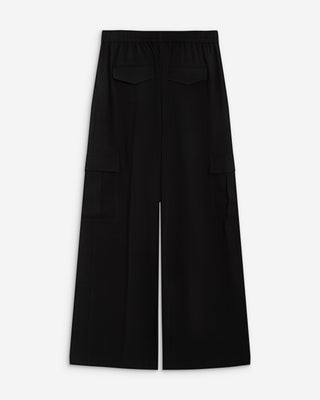 Pantalon cargo oversize taille haute noir Anvar