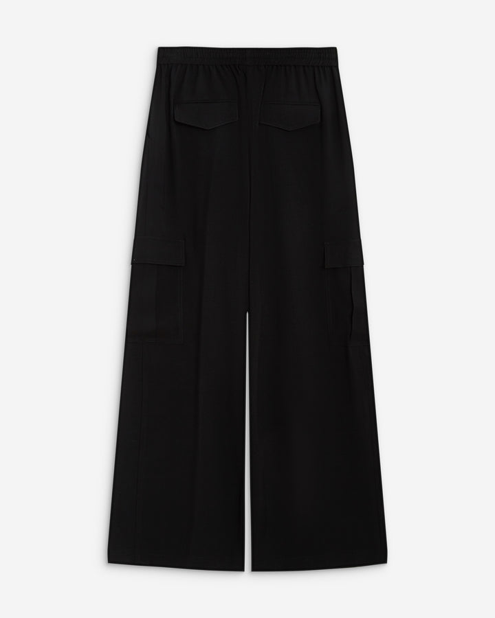 Pantalon cargo oversize taille haute noir Anvar