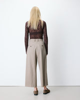 Wide-leg cropped tailored pants beige Atlantis