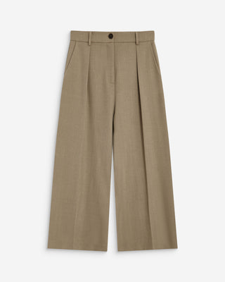 Wide-leg cropped tailored pants beige Atlantis