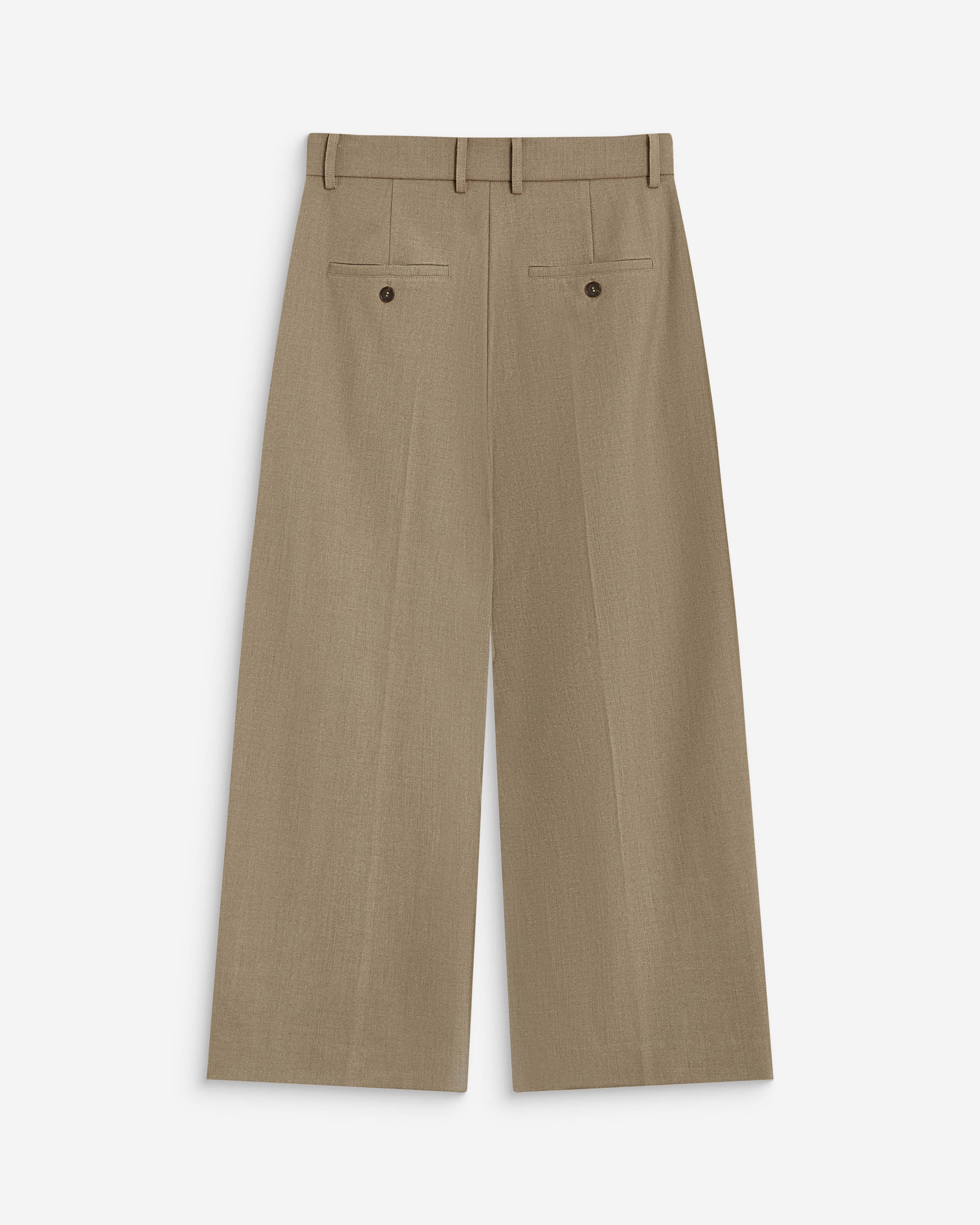 Wide-leg cropped tailored pants beige Atlantis