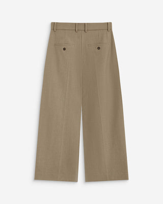 Wide-leg cropped tailored pants beige Atlantis
