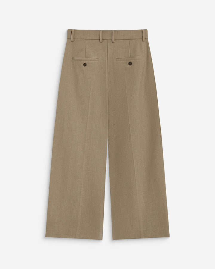 Wide-leg cropped tailored pants beige Atlantis