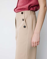 Pantalón de traje de tiro alto beige Alexander